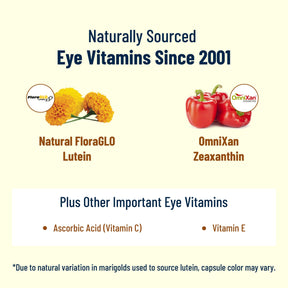 Naturally-sourced, vegetarian, no-zinc AREDS 2