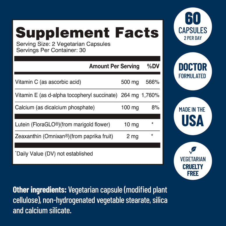 AREDS 2 Nutrition Facts