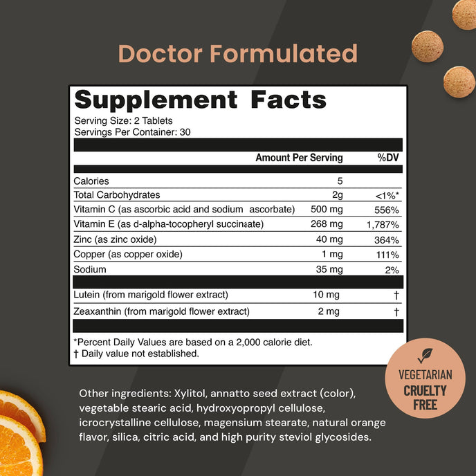 AREDS 2 Nutrition facts
