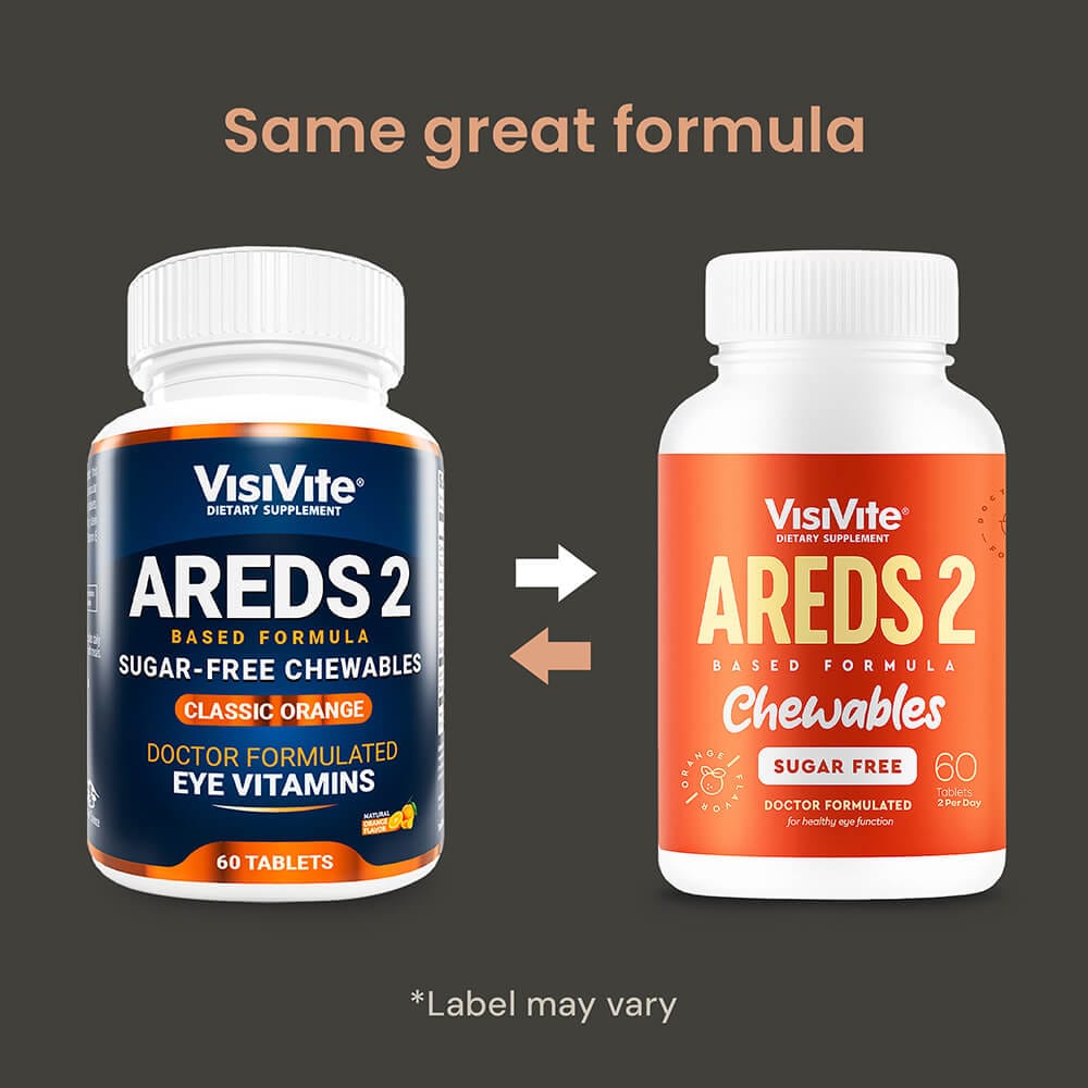 Sugar-free AREDS 2 chewable tablets for macular degeneration nutritional support